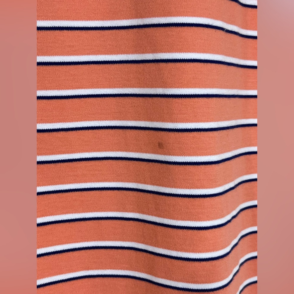 Polo Ralph Lauren Men’s Pima Soft Touch Orange w/ White & Blue Stripes Polo. XL. - Picture 10 of 10